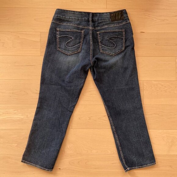 Silver Jeans Co. Womens Suki Capri Mid Rise Straight leg Crop blue Jeans size 29 - Picture 2 of 11